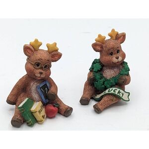 Sarah's Attic Oh Deer Figurines Christmas Lucky Me & Einstein Limited Editions